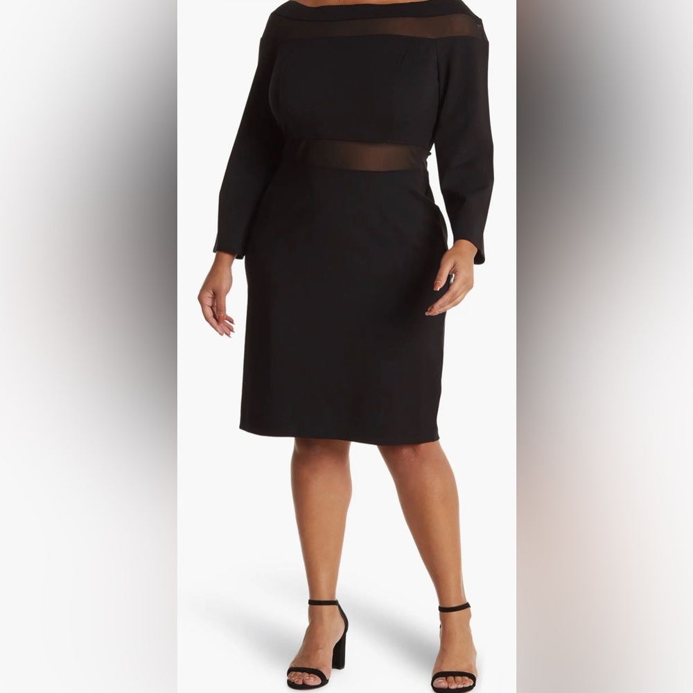 NWT LovexDesign Luna Mesh Panel Off-the-Shoulder Midi Dress